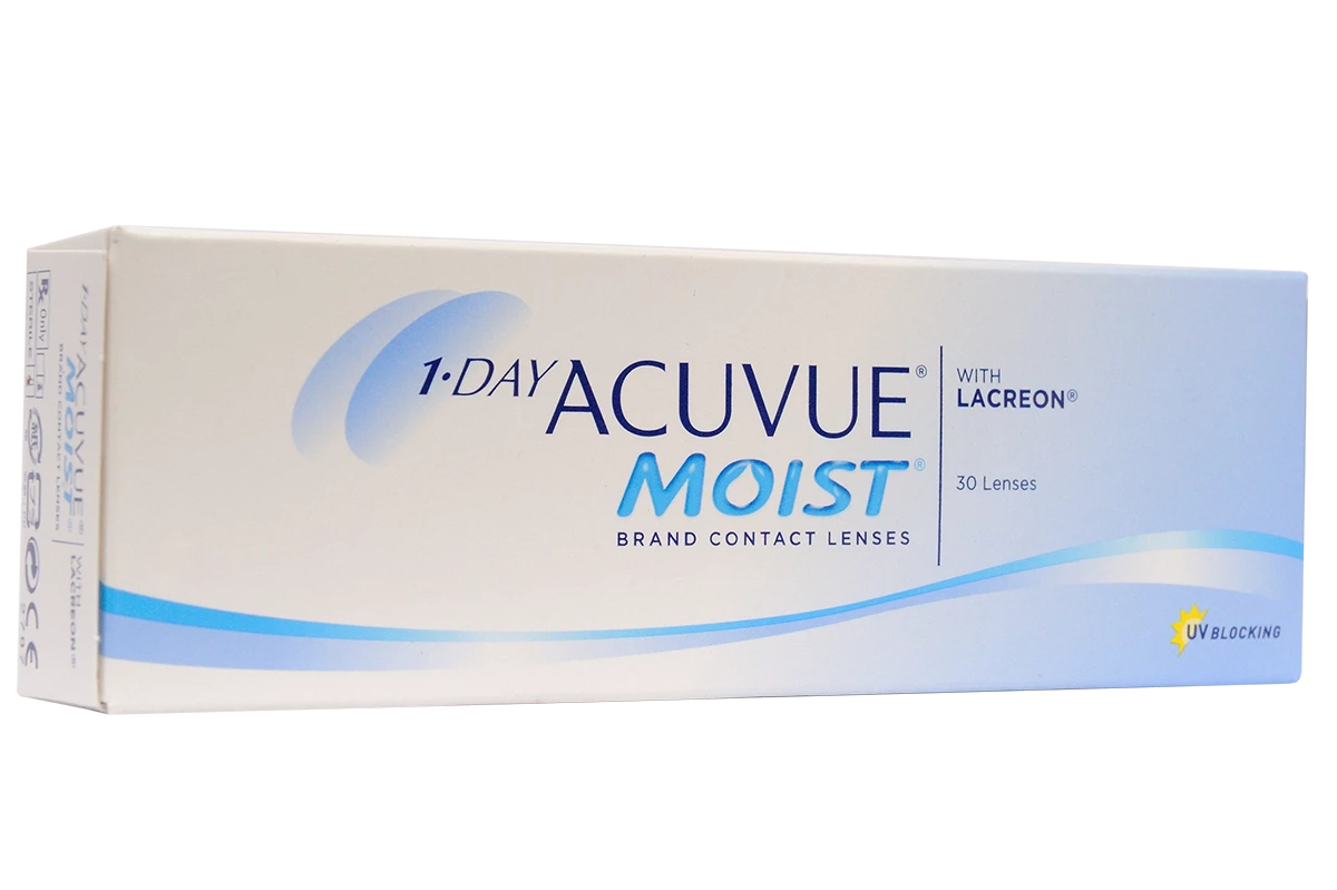 Однодневные контактные линзы Acuvue 1-Day Moist (30 линз) в ...