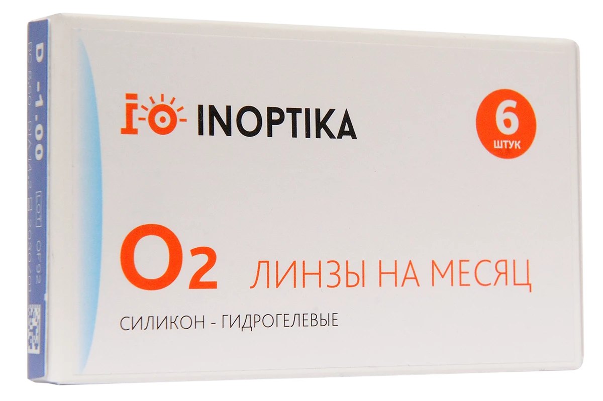 Контактные линзы InOptika O2 (6 линз) в Новосибирске | Купить контактные  линзы в интернет-магазине ИнОптика